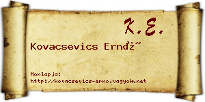 Kovacsevics Ernő névjegykártya