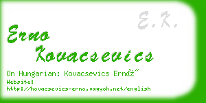 erno kovacsevics business card